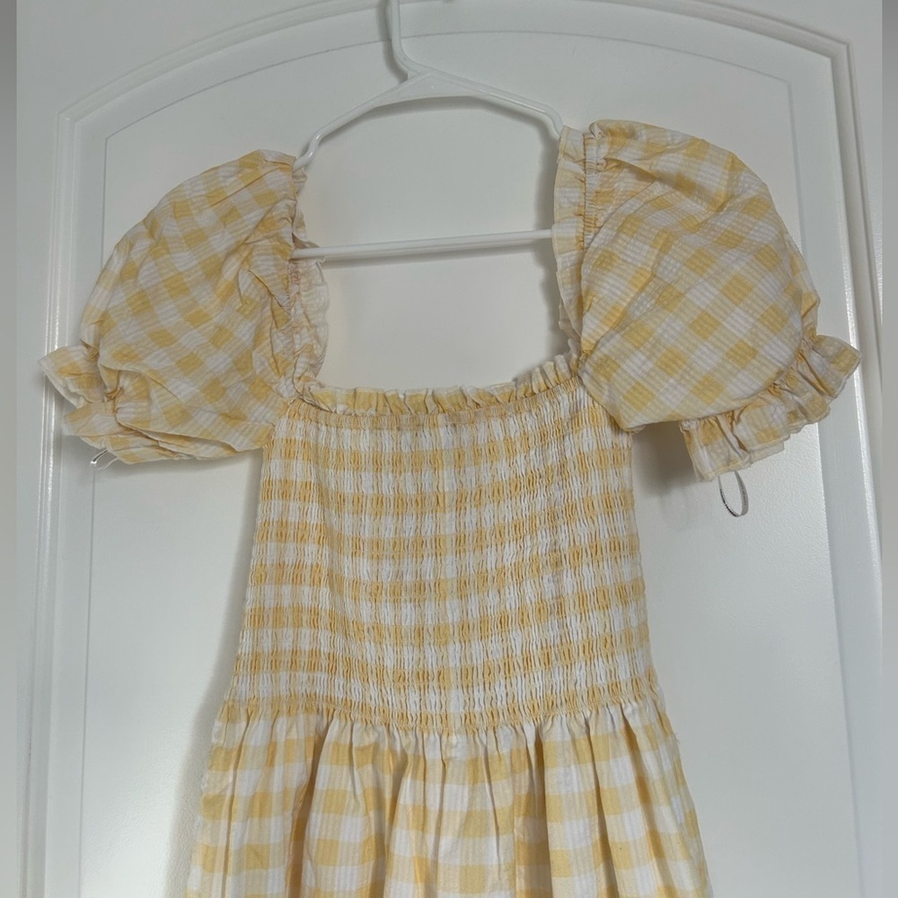 CHARLIE HOLIDAY Sienna yellow gingham mini dress size 8 NWT cottage core chic - Picture 5 of 14